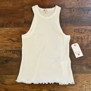 NWT Billabong Tom Boy white tank. Size medium